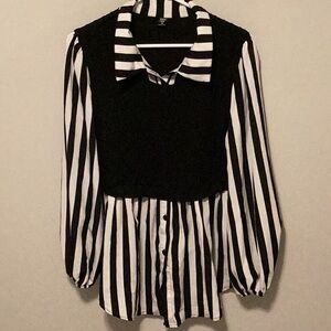 White & Black Stripped Shirt